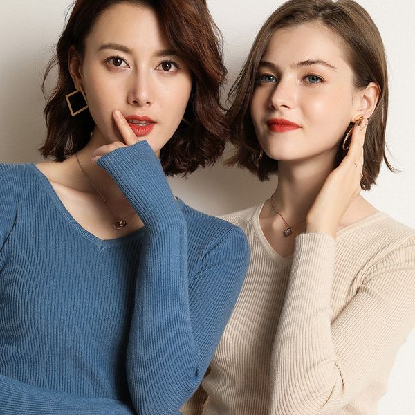 high-quality cashmere women's sweater pull femme nouveaute 2020 long sleeves v-neck knitted pullover women solid sweater, White;black
high-quality cashmere women's sweater pull femme nouveaute 2020 long sleeves v-neck knitted pullover women solid sweater, White;black