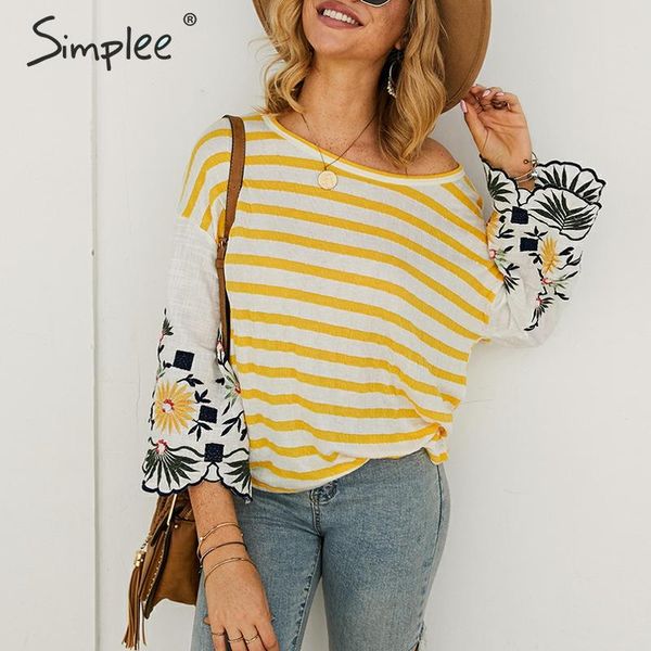 simplee embroidery striped casual blouse vintage white shirts autumn spring work wear blusas long sleeve fashion women
simplee embroidery striped casual blouse vintage white shirts autumn spring work wear blusas long sleeve fashion women