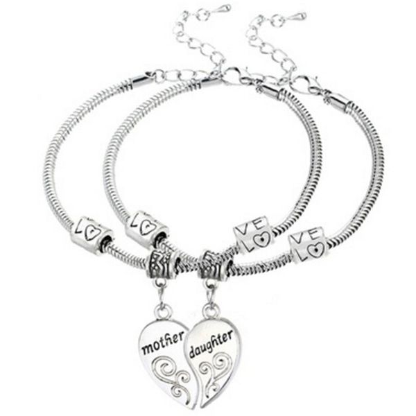 2pcs/set mother daughter love heart bangle bracelet charm family jewelry gift, Black
2pcs/set mother daughter love heart bangle bracelet charm family jewelry gift, Black