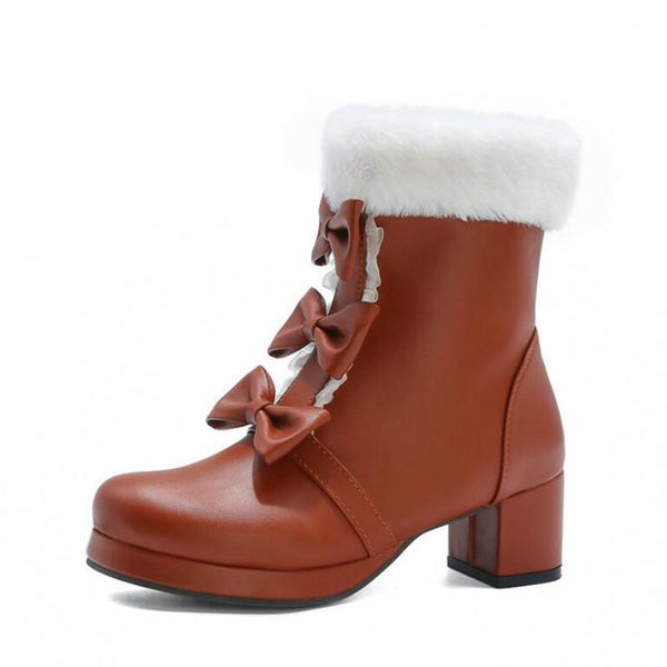 autumn and winter new sweet short boots lolita shoes thick heel waterproof platform high heels fur boots 4.5~15 16, Black
autumn and winter new sweet short boots lolita shoes thick heel waterproof platform high heels fur boots 4.5~15 16, Black