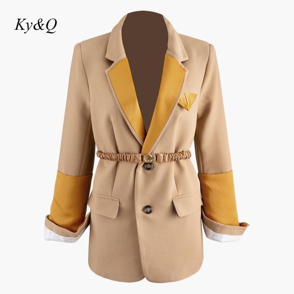 women's suits & blazers runway design 2021 spring women vintage contrast color patchwork khaki pleated waistband slim luxury casual jac, White;black
women's suits & blazers runway design 2021 spring women vintage contrast color patchwork khaki pleated waistband slim luxury casual jac, White;black