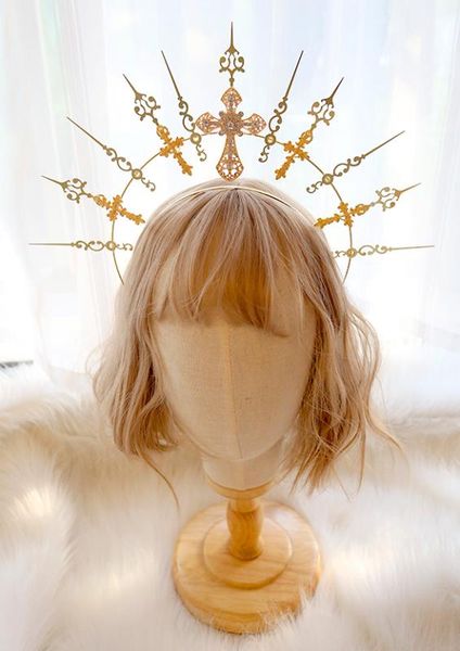 lolita european style sun halo golden cross angel headband headdress handmade style fashion luxury atmosphere, Golden;silver
lolita european style sun halo golden cross angel headband headdress handmade style fashion luxury atmosphere, Golden;silver