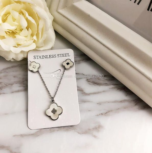 мода новая дикая личности серьга ожерелье четыре листа клевера дар дам ювелирных аксессуаров, Gray 
мода новая дикая личности серьга ожерелье четыре листа клевера дар дам ювелирных аксессуаров, Gray