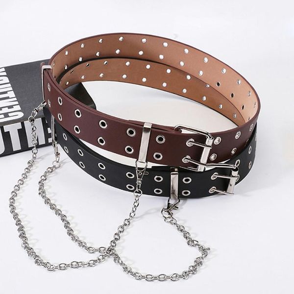 2020 women punk chain fashion belt adjustable double/single row hole eyelet waistband with eyelet chain decorative belts new, Black;brown
2020 women punk chain fashion belt adjustable double/single row hole eyelet waistband with eyelet chain decorative belts new, Black;brown