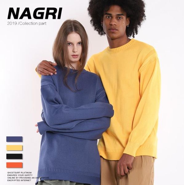 sweaters solid color autumn and winter casual loose long sleeved crew neck pullover sweaters fashion couple sweaters nagri mens designer, White;black
sweaters solid color autumn and winter casual loose long sleeved crew neck pullover sweaters fashion couple sweaters nagri mens designer, White;black
