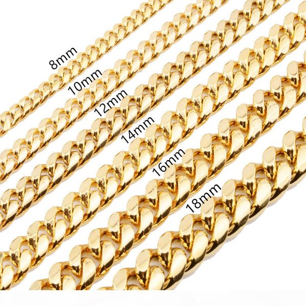 8 10 12 14 16 18mm 18-30inches miami cuban link gold chain hip hop jewelry thick stainless steel necklace, Silver
8 10 12 14 16 18mm 18-30inches miami cuban link gold chain hip hop jewelry thick stainless steel necklace, Silver