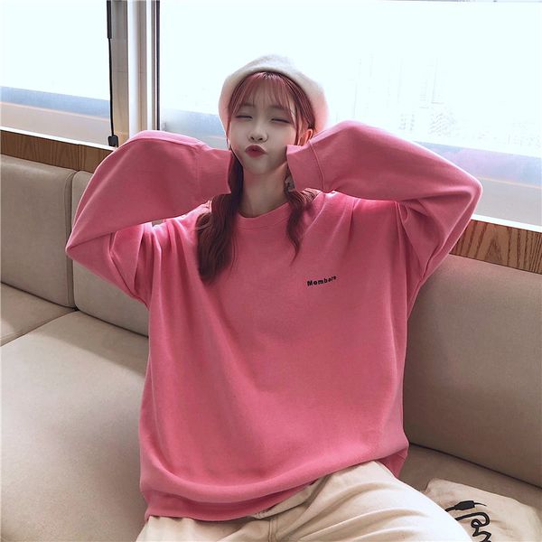 women's hoodies & sweatshirts autumn thin round collar korean version of the leisure loose large size to show age slim candy color girl, Black
women's hoodies & sweatshirts autumn thin round collar korean version of the leisure loose large size to show age slim candy color girl, Black
