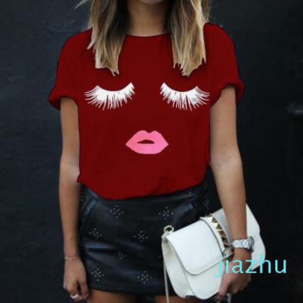t shirt women new fashion plus size quality summer style eyelash red lip print t-shirt female dropshipping vestidos, White
t shirt women new fashion plus size quality summer style eyelash red lip print t-shirt female dropshipping vestidos, White