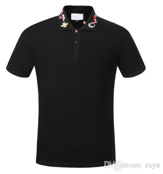 2019 italy brand designer medusa polo shirts men fashion floral print cotton polos with embroidery snake casual tees, White;black
2019 italy brand designer medusa polo shirts men fashion floral print cotton polos with embroidery snake casual tees, White;black