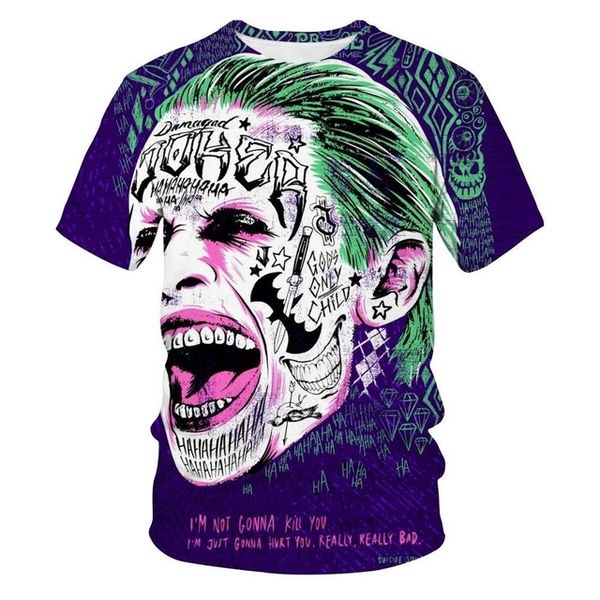 new clown summer flame printed short sleeved and men3d 5xl 3d print shirts comics aesthetic graphic men clothing