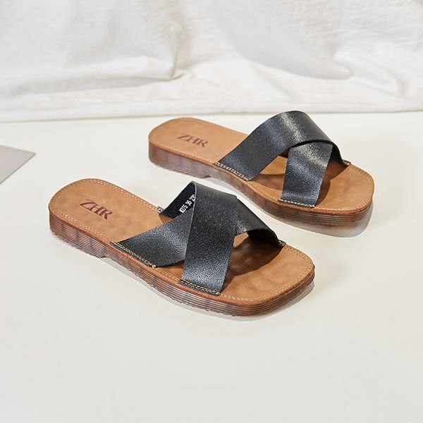 genuine leather silde sandals women summer fats slippers woman soft cross luxury design flat sandals ladies women's slippers, Black
genuine leather silde sandals women summer fats slippers woman soft cross luxury design flat sandals ladies women's slippers, Black