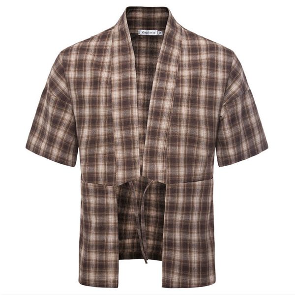 men plaid shirt summer new fashion loose hip hop streetwear short sleeve shirt casual trend beach, White;black
men plaid shirt summer new fashion loose hip hop streetwear short sleeve shirt casual trend beach, White;black