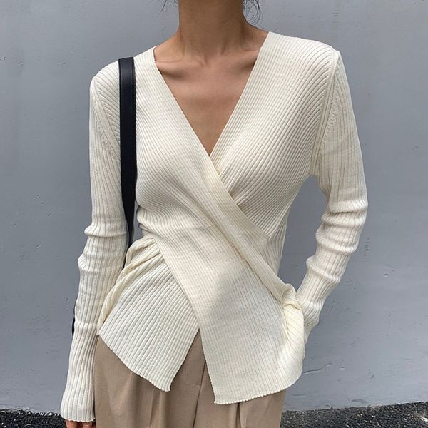 women's sweaters women autumn korean chic elegant v neck cross long sleeve base shirt knitted sweater fashion, White;black
women's sweaters women autumn korean chic elegant v neck cross long sleeve base shirt knitted sweater fashion, White;black