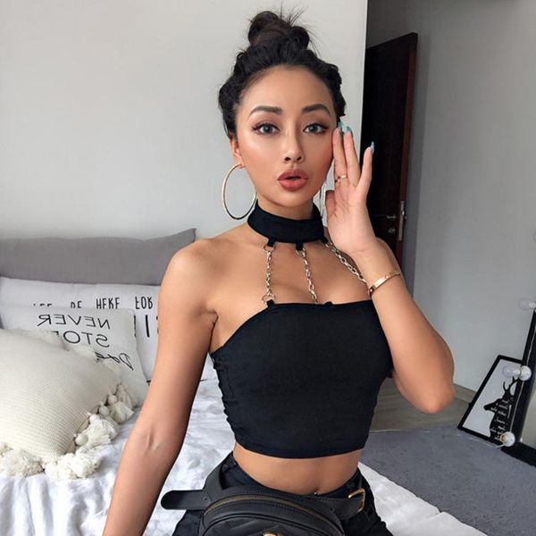 women's tanks & camis women summer sleeveless personalized chain halter tank short crop female strappy skinny tees camisole party, White
women's tanks & camis women summer sleeveless personalized chain halter tank short crop female strappy skinny tees camisole party, White