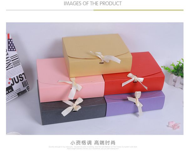 100pcs 26x17.5x3.5cm large gift box cosmetic bottle scarf clothing packaging color paper box with ribbon underwear packing 
100pcs 26x17.5x3.5cm large gift box cosmetic bottle scarf clothing packaging color paper box with ribbon underwear packing