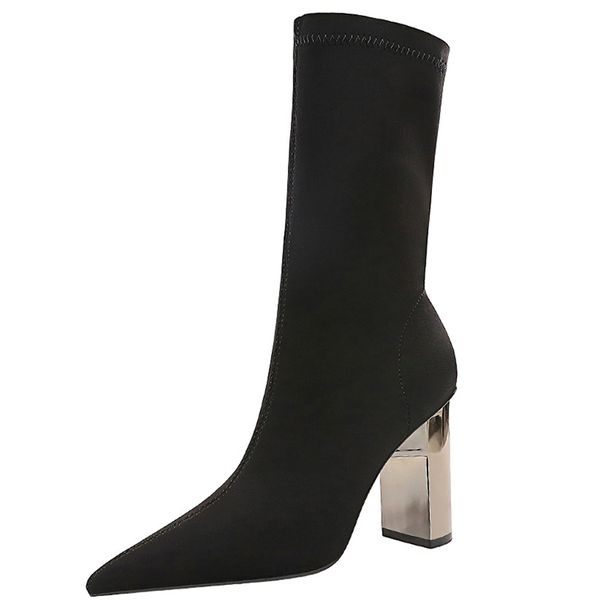 boots mid-calf women elastic socks metal heel high-heeled high heels 2021 autumn ladies shoes, Black
boots mid-calf women elastic socks metal heel high-heeled high heels 2021 autumn ladies shoes, Black