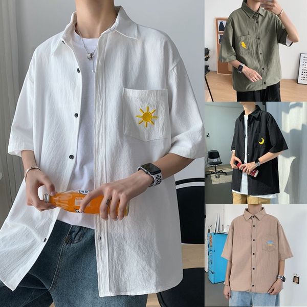 men's casual shirts men women cotton shirt summer button up blouse harajuku clothes korean cargo tee clothing, White;black
men's casual shirts men women cotton shirt summer button up blouse harajuku clothes korean cargo tee clothing, White;black
