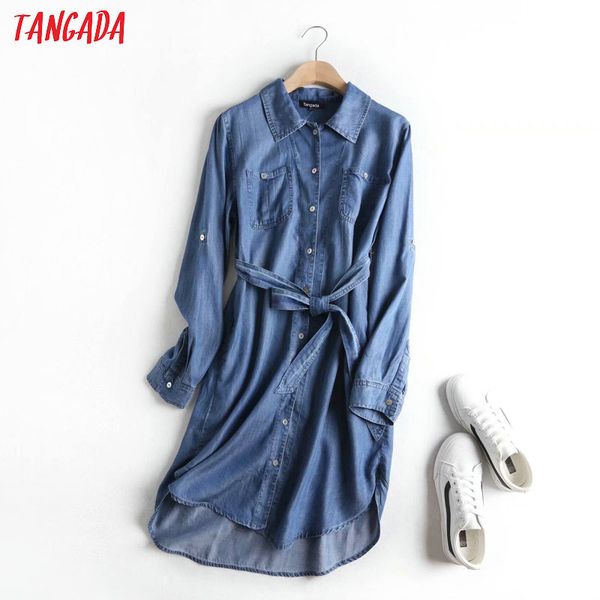 tangada fashion women solid blue denim dress with slash long sleeve ladies casual midi dress vestidos 2p22, Black;gray
tangada fashion women solid blue denim dress with slash long sleeve ladies casual midi dress vestidos 2p22, Black;gray