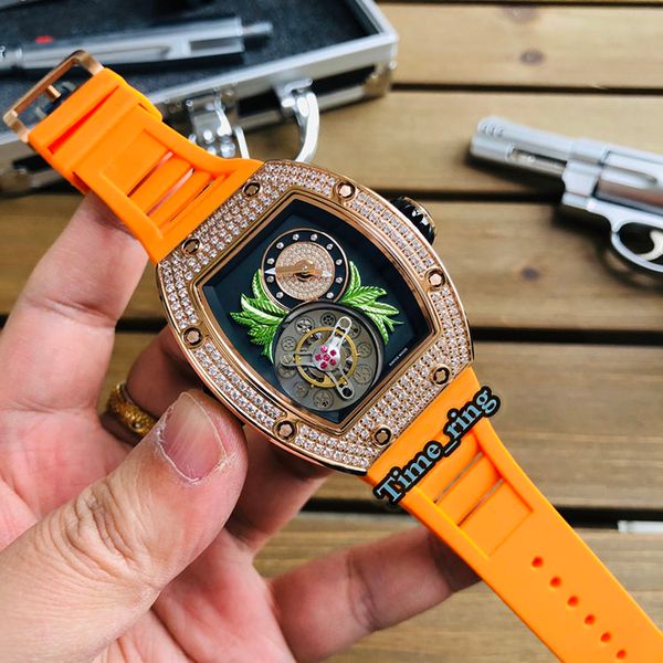 version rm19-02 skeleton dial rose gold diamond case japan miyota automatic movement sapphire mens watch rubber strap designer watches, Slivery;brown
version rm19-02 skeleton dial rose gold diamond case japan miyota automatic movement sapphire mens watch rubber strap designer watches, Slivery;brown