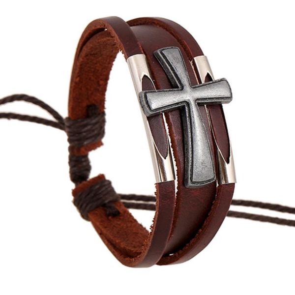punk fashion cross genuine leather bracelet vintage retro alloy charm adjustable wrap bangle wristbands men women hiphop jewelry, Golden;silver
punk fashion cross genuine leather bracelet vintage retro alloy charm adjustable wrap bangle wristbands men women hiphop jewelry, Golden;silver