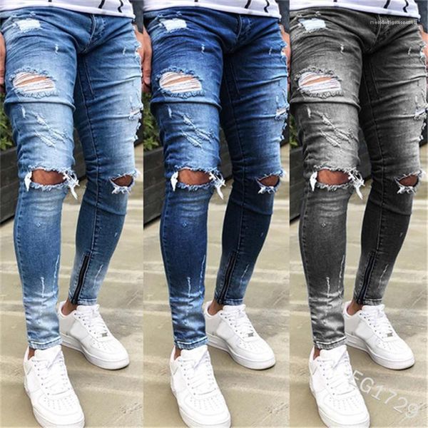 mid waist zipper pencil pants fashion mens clothes mens designer jeans hole skinny ripped solid color printed, Blue
mid waist zipper pencil pants fashion mens clothes mens designer jeans hole skinny ripped solid color printed, Blue