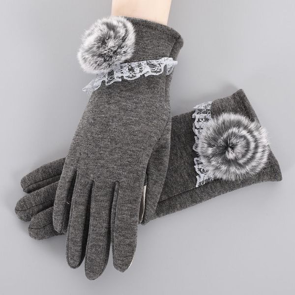 women mink ball wool gloves fashion design winter ladies gloves new trendy elegant soft gray mittens, Blue;gray
women mink ball wool gloves fashion design winter ladies gloves new trendy elegant soft gray mittens, Blue;gray
