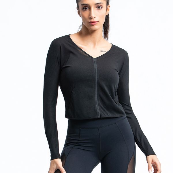 ec.ms sports yoga with pocket zipper deep v light weight long sleeves shirt fitness athletic exercise sport tee, White;red
ec.ms sports yoga with pocket zipper deep v light weight long sleeves shirt fitness athletic exercise sport tee, White;red