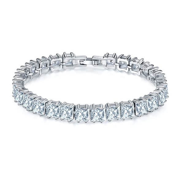 fashionable woman classic contracted white square big crystal zircon bracelet golden silvery bracelet jewelry, Black
fashionable woman classic contracted white square big crystal zircon bracelet golden silvery bracelet jewelry, Black