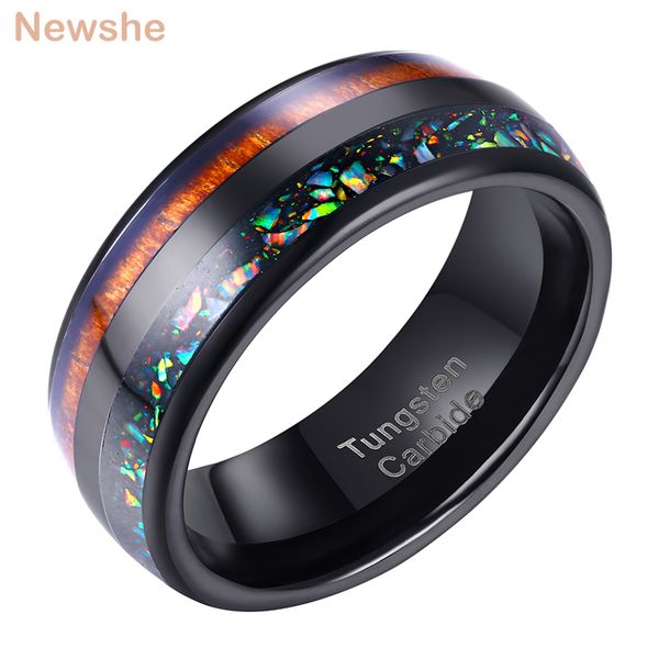 newshe men's black charm rings fragments inlay wood color unique design 8mm band tungsten carbide wedding jewelry, Golden;silver 
newshe men's black charm rings fragments inlay wood color unique design 8mm band tungsten carbide wedding jewelry, Golden;silver