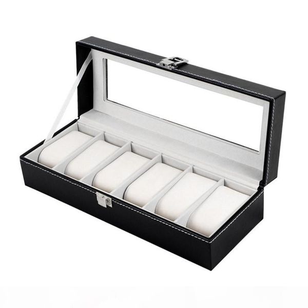 pu leather watch box - classic 6 grid slots watches boxes gift case - bracelet jewelry display boxes cases storage holder, Black;blue
pu leather watch box - classic 6 grid slots watches boxes gift case - bracelet jewelry display boxes cases storage holder, Black;blue