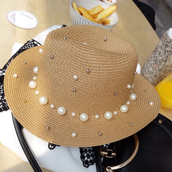 beanie/skull caps england flat brim straw hat pearl bead lady sun sunscreen jazz outdoor beach summer, Blue;gray
beanie/skull caps england flat brim straw hat pearl bead lady sun sunscreen jazz outdoor beach summer, Blue;gray