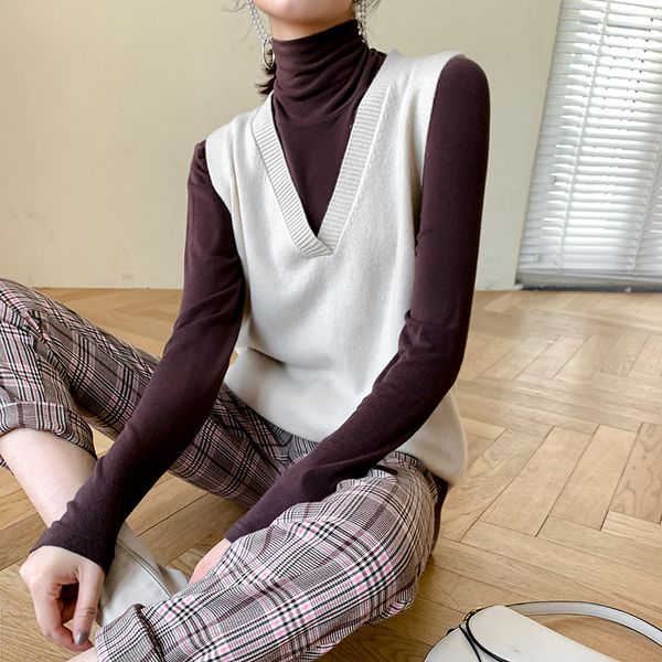 women's vests adishree 2021 woman winter 100% cashmere sweaters shrug and autumn knitted pullovers warm female thickening v-nec, Black;white
women's vests adishree 2021 woman winter 100% cashmere sweaters shrug and autumn knitted pullovers warm female thickening v-nec, Black;white