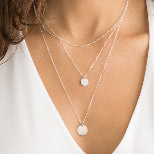fashion multilayers girl round pendant necklace charms gold color clavicle chain choker necklaces for women fashion necklace, Silver
fashion multilayers girl round pendant necklace charms gold color clavicle chain choker necklaces for women fashion necklace, Silver