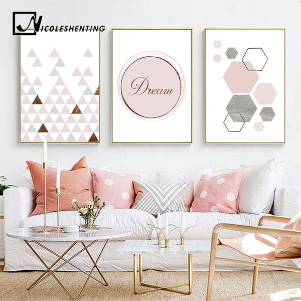 pink geometry canvas art posters and prints abstract painting nordic style wall pictures for living room modern home decor
pink geometry canvas art posters and prints abstract painting nordic style wall pictures for living room modern home decor