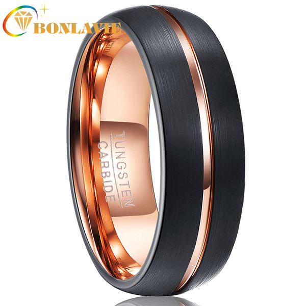 bonlavie 8mm rose gold groove tungsten carbide men's rings domed black brushed wedding bands high polished comfort fit size 7-12, Slivery;golden
bonlavie 8mm rose gold groove tungsten carbide men's rings domed black brushed wedding bands high polished comfort fit size 7-12, Slivery;golden