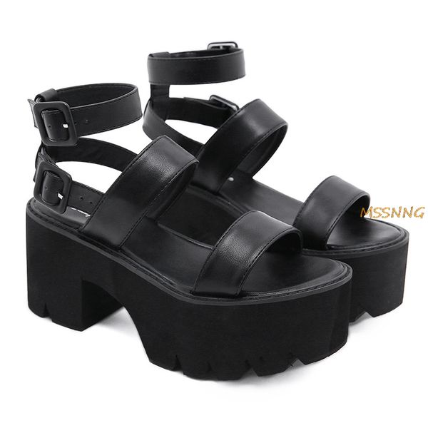 summer new rome black women sandals fashion buckle strap think bottom ladies shoes peep toe punk flat women high sandals
summer new rome black women sandals fashion buckle strap think bottom ladies shoes peep toe punk flat women high sandals