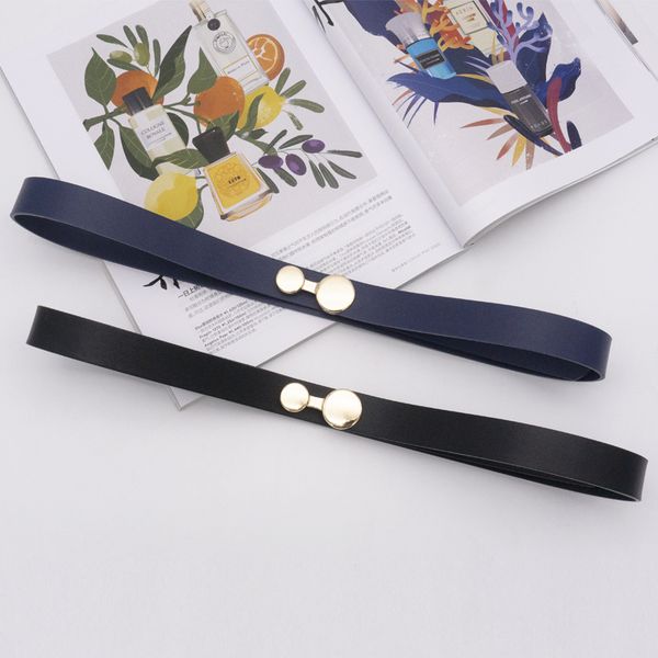 double round buckle design cowhide thin belt soft women's dress belt leather suit small waist cover royal blue, Black;brown
double round buckle design cowhide thin belt soft women's dress belt leather suit small waist cover royal blue, Black;brown