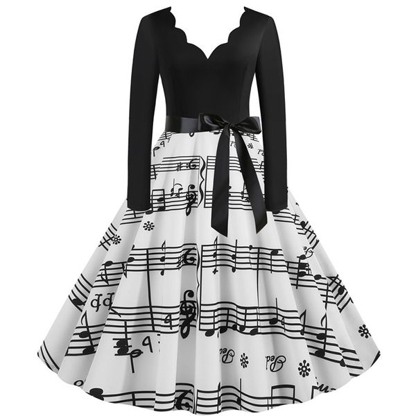casual dresses 2021 women long sleeve winter vintage black music note print v-neck rockabilly pin up party dress vestido plus size, Black;gray
casual dresses 2021 women long sleeve winter vintage black music note print v-neck rockabilly pin up party dress vestido plus size, Black;gray