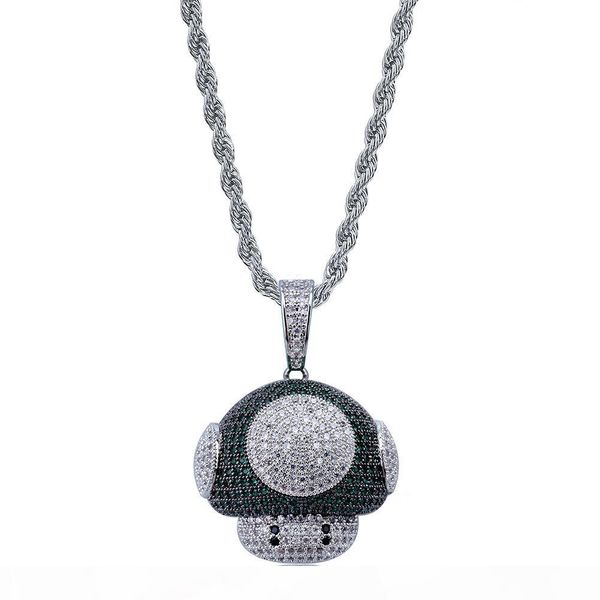 hip hop shiny colorful mushroom pendant necklace charm for men women silver color cubic zircon jewelry with rope chain
hip hop shiny colorful mushroom pendant necklace charm for men women silver color cubic zircon jewelry with rope chain