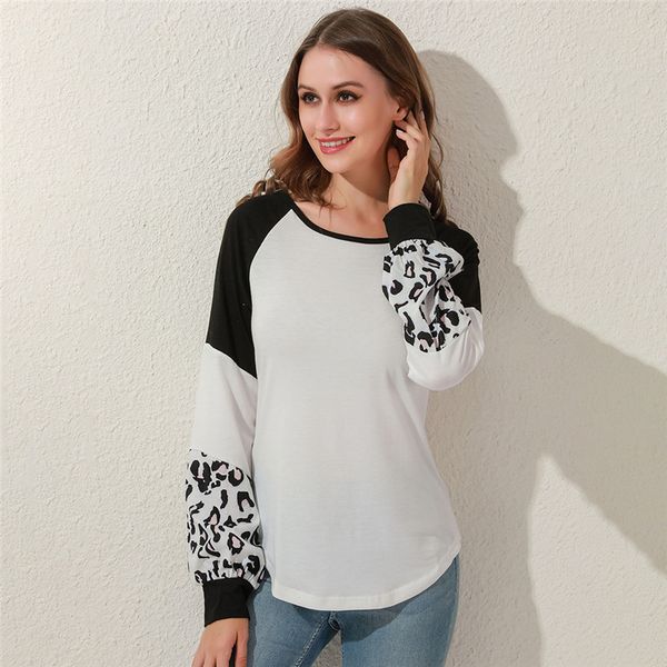 women's t-shirt spring autumn tee long sleeve patchwork color printed womans leisure chic sweatshirts woman round neck thin pullovers, White
women's t-shirt spring autumn tee long sleeve patchwork color printed womans leisure chic sweatshirts woman round neck thin pullovers, White