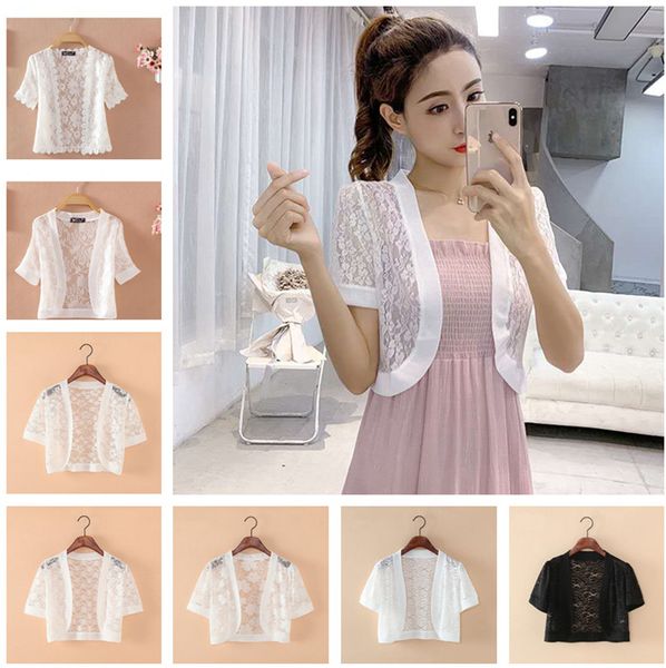 women's vests 2021 fashion summer thin lace white shirt sunscreen chiffon blouse short sleeve hollow out cardigan elegant cape w1, Black;white
women's vests 2021 fashion summer thin lace white shirt sunscreen chiffon blouse short sleeve hollow out cardigan elegant cape w1, Black;white