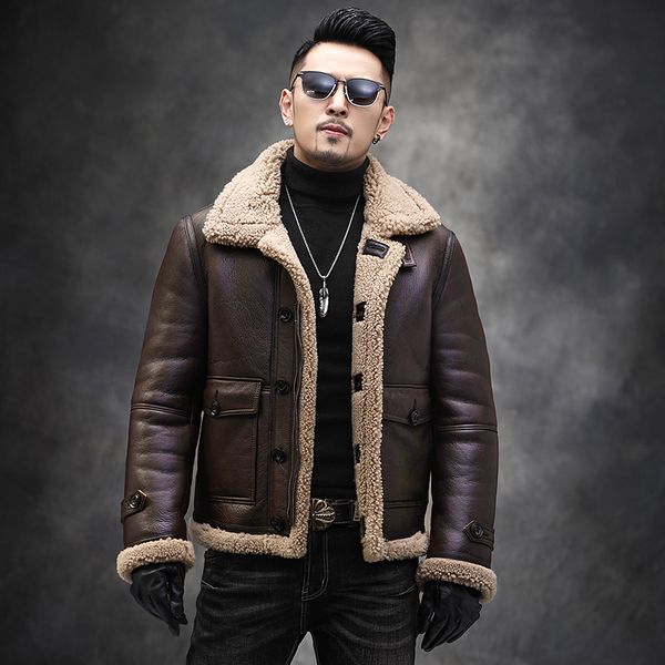 men's leather & faux winter genuine jacket men natural sheep fur coat shearling motorcycle raccoon collar rsjm1025 kj3821, Black
men's leather & faux winter genuine jacket men natural sheep fur coat shearling motorcycle raccoon collar rsjm1025 kj3821, Black