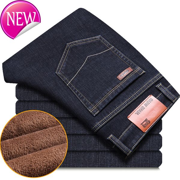 plus velvet winter denim jeans for men straight stretch fleece thick warm black jeans men's business trousers male, Blue
plus velvet winter denim jeans for men straight stretch fleece thick warm black jeans men's business trousers male, Blue