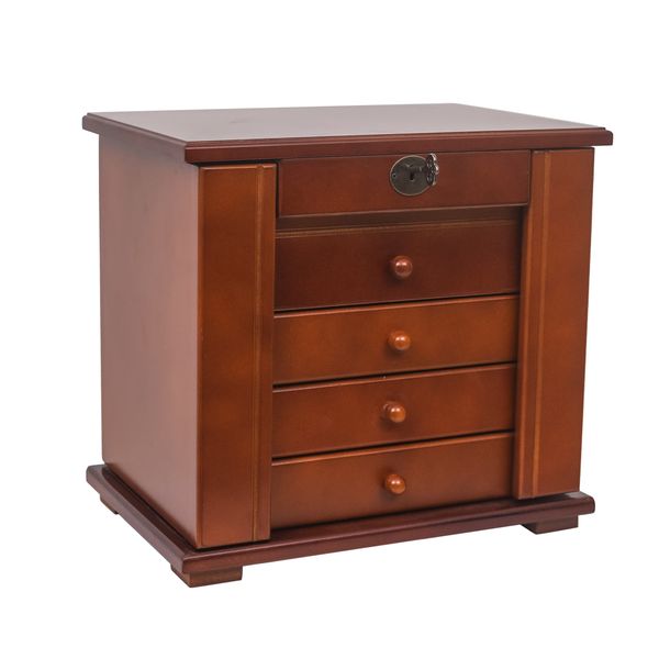 new 4 drawer 5 layer wooden jewelry box with double door brown home handmade wooden jewelry display cabinet storage box
new 4 drawer 5 layer wooden jewelry box with double door brown home handmade wooden jewelry display cabinet storage box