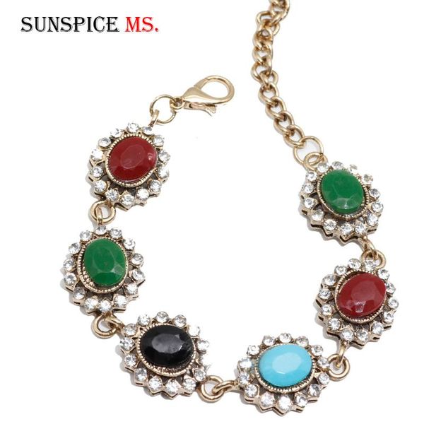 sunspice ms vintage bracelet turkish women resin link wrist chains antique gold color nostalgic rhinestones jewelry bohemia gift, Black
sunspice ms vintage bracelet turkish women resin link wrist chains antique gold color nostalgic rhinestones jewelry bohemia gift, Black