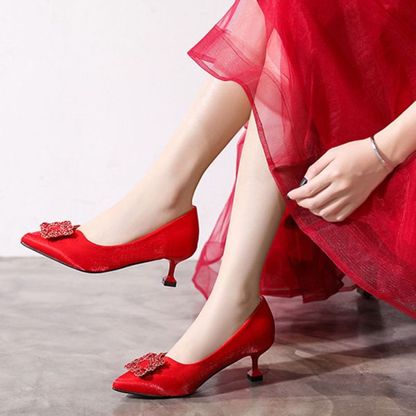 dress shoes brides high heels wedding women pointy toe rhinestone buckle pumps ladies silk crystal champagne customize plus size 36-45, Black
dress shoes brides high heels wedding women pointy toe rhinestone buckle pumps ladies silk crystal champagne customize plus size 36-45, Black