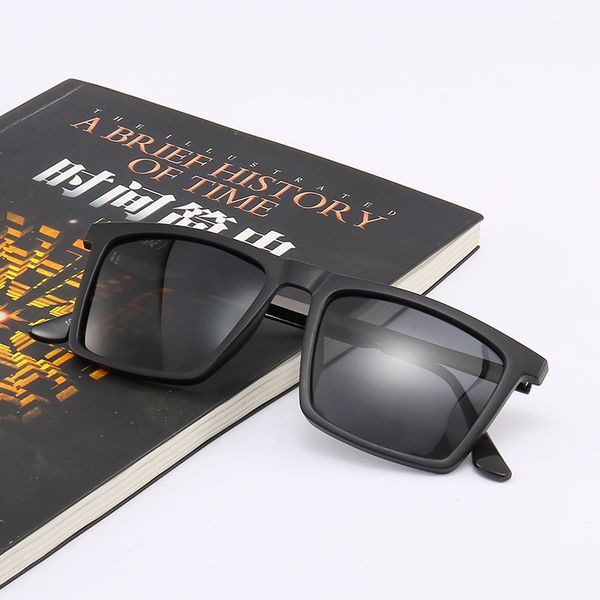 2020 new sunglasses men's square polarized sunglasses fashion classic square polarized lens driver, White;black