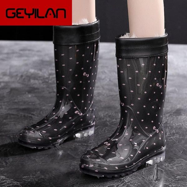 punk style mid warm rain boots women waterproof fashion dot short plush winter boots women plus velvet warm rain, Black
punk style mid warm rain boots women waterproof fashion dot short plush winter boots women plus velvet warm rain, Black