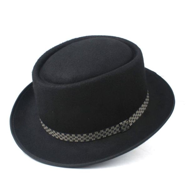 wide brim hats fashion men's women's pork pie hat wool flat fedora jazz size 58cm, Blue;gray
wide brim hats fashion men's women's pork pie hat wool flat fedora jazz size 58cm, Blue;gray
