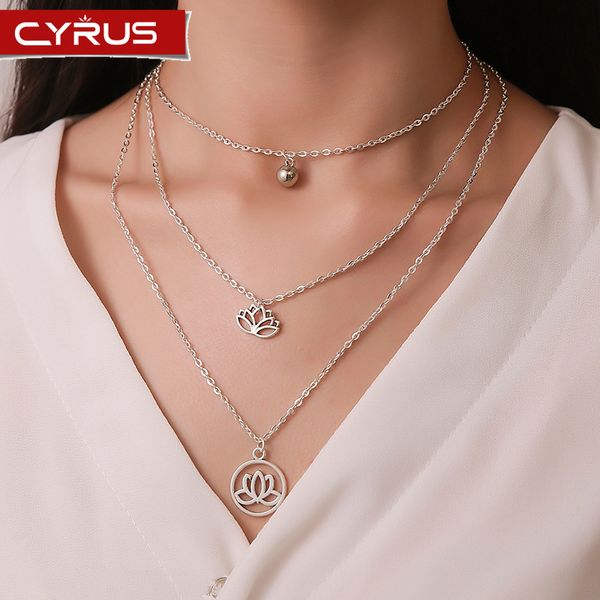 multilayer lotus necklace vintage three layers long clavicle chain women's necklace jewelry for weddings party girl gift 2020, Silver
multilayer lotus necklace vintage three layers long clavicle chain women's necklace jewelry for weddings party girl gift 2020, Silver
